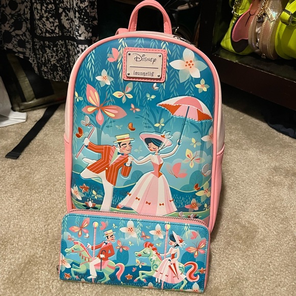 Loungefly Bags Mary Poppins Loungefly Backpack And Wallet Poshmark